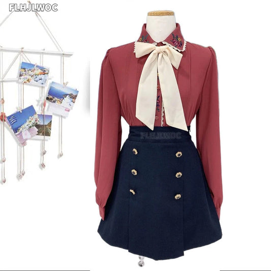 Hot Sales Women Cute Tops Preppy Style Vintage Japan Korea Design Elegant Office Lady Formal Basic Pink White Shirts Blouses